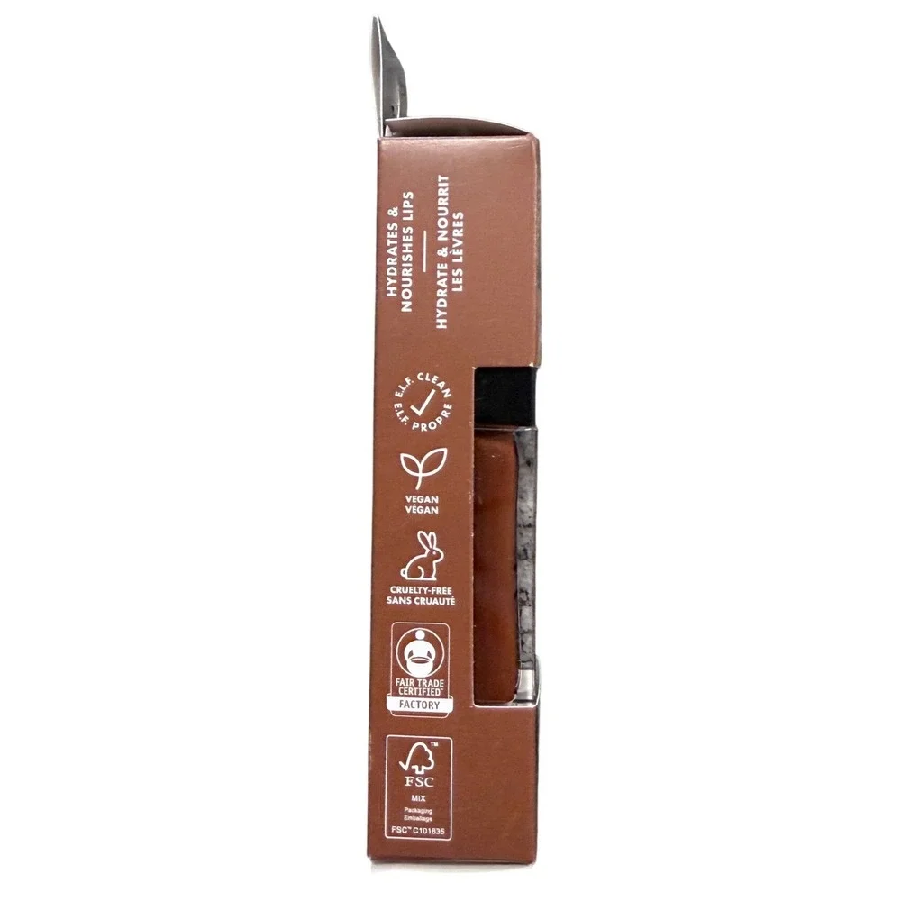e.l.f. Glow Reviver Lip Oil Cocoa Enamour 82014 Brown Tinted Hydrating Gloss NEW